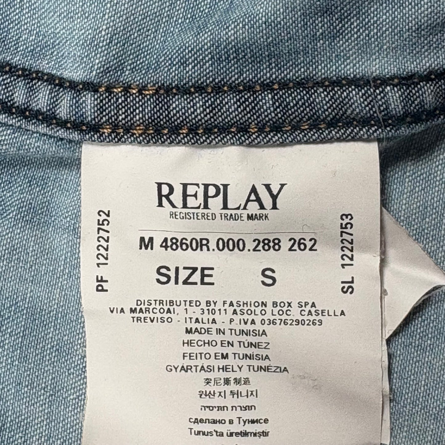 (S) Мъжка дънкова риза Replay Y2K