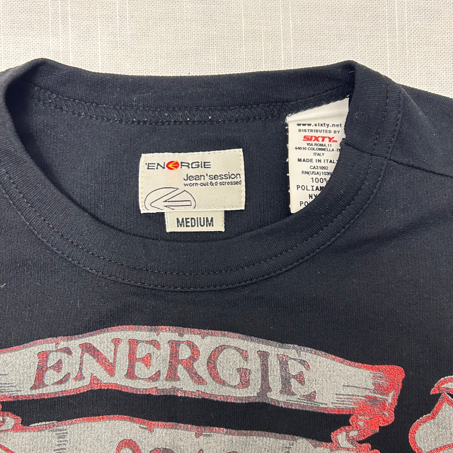 (M) Черна тениска Energie